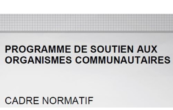 Programme de soutien aux organismes communautaires - CADRE NORMATIF